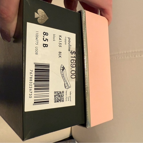 Kate Spade Pauline Black Patent Quilted Leather Flats 8.5 New - Picture 9 of 9